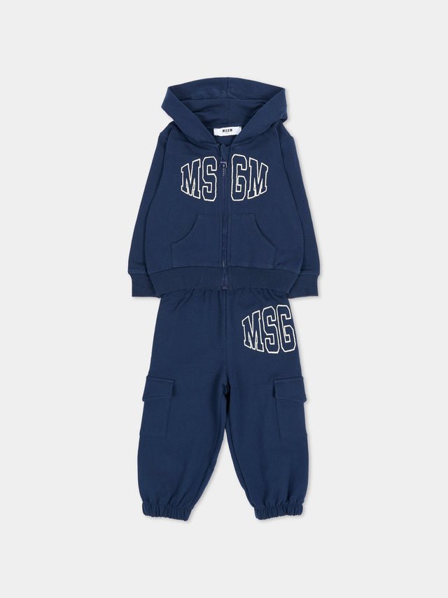tuta con pantalone cargo F6MSUNSF343 MS032 BLUE BLACK MSGM KIDS 