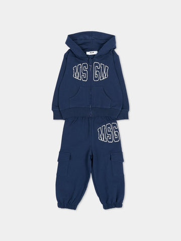 tuta con pantalone cargo F6MSUNSF343 MS032 BLUE BLACK MSGM KIDS 