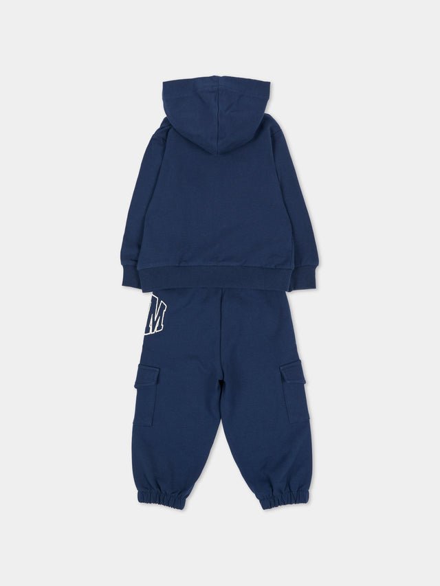 tuta con pantalone cargo F6MSUNSF343 MS032 BLUE BLACK MSGM KIDS 