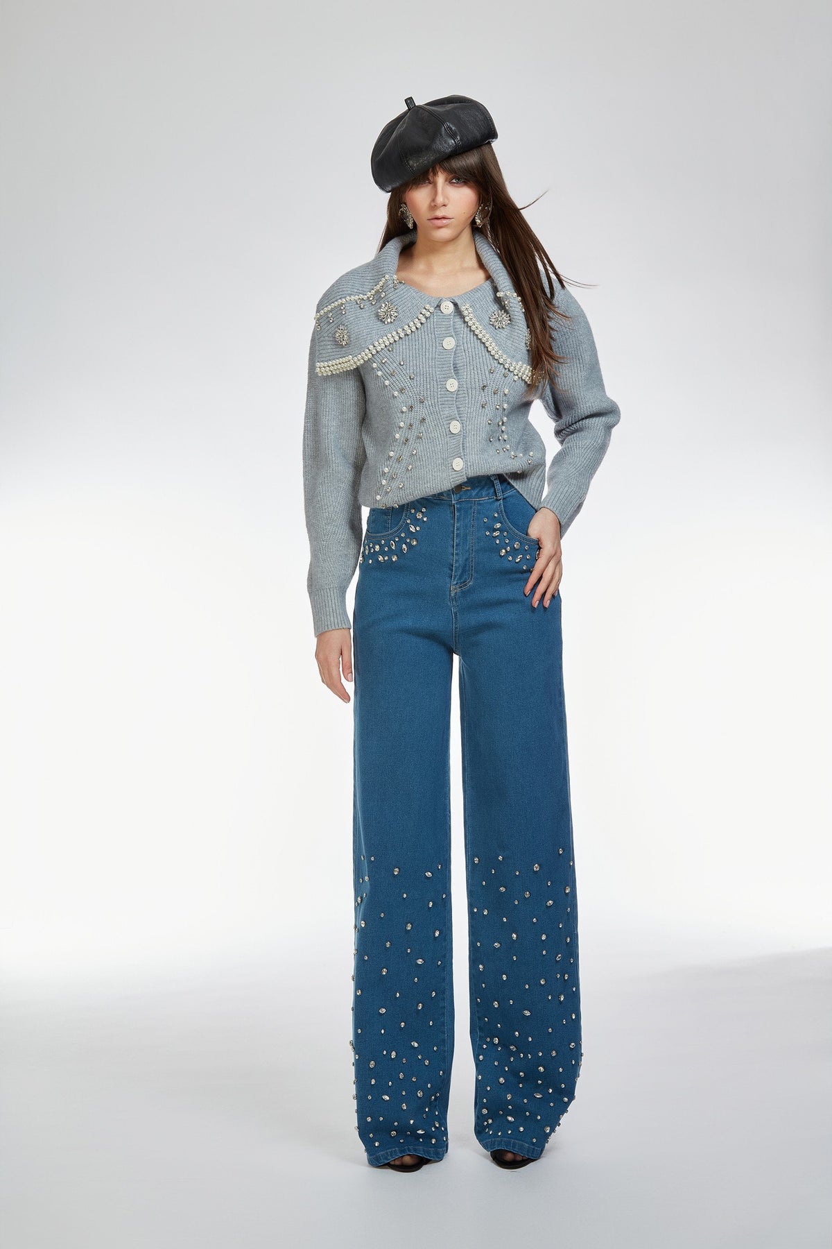 cardigan con applicazioni GALATINA GRIGIO ODI' ODI' 