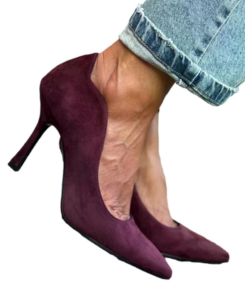 dècollette in camoscio bordeaux LF410A076CAM BORDÒ OVYE' 