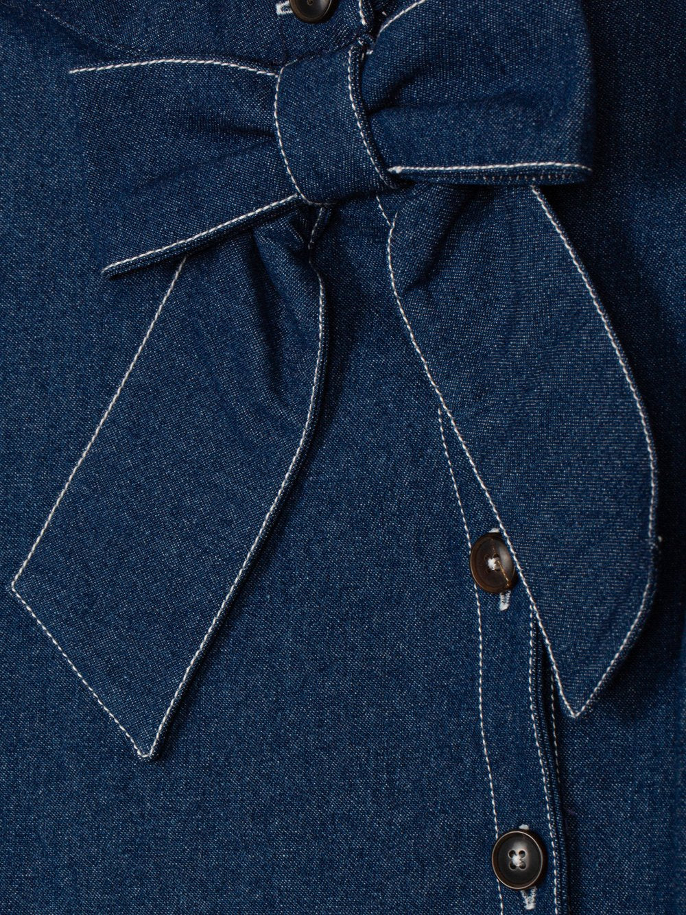 camicia in denim con fiocco BL4333424 756 BLUE DENIM PATACHOU 
