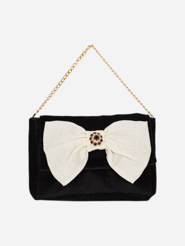 borsa in velluto con fiocco BOL4333530 074 IVORY PATACHOU 