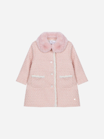 cappotto con collo ecopelliccia CA4333220 883 PALE PINK PATACHOU 
