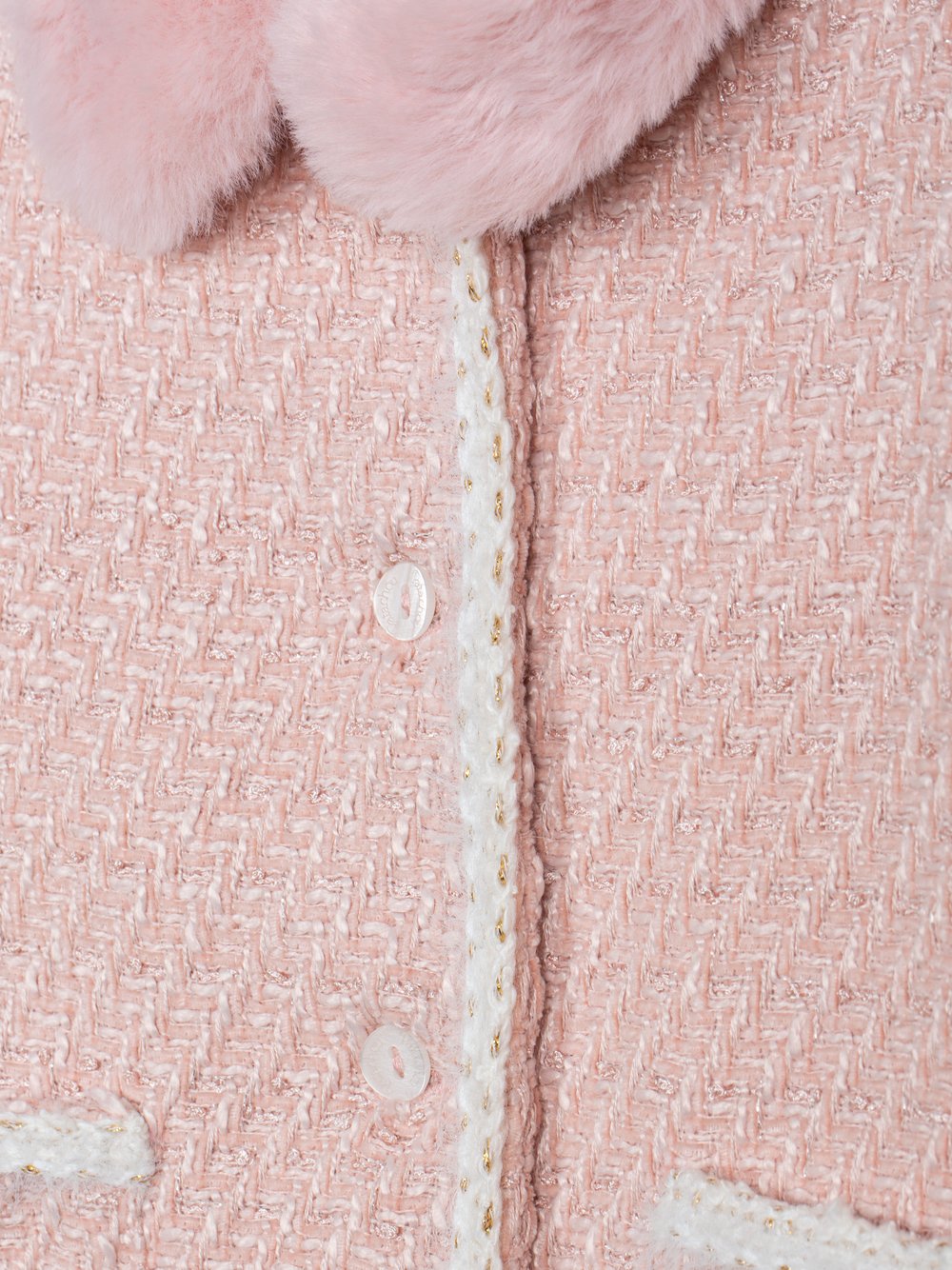 cappotto con collo ecopelliccia CA4333220 883 PALE PINK PATACHOU 