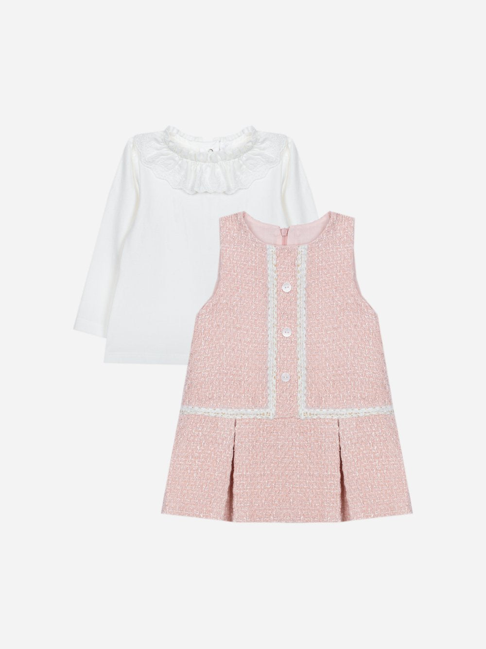 completo in tweed rosa CON4333226 883 PALE PINK PATACHOU 