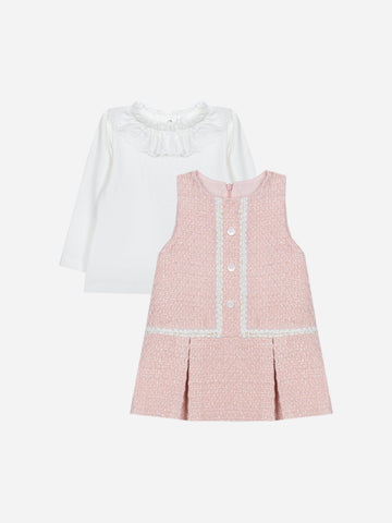 completo in tweed rosa CON4333226 883 PALE PINK PATACHOU 