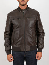 PeUTEREY giubbino biker in pelle Marrone