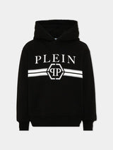 PHILIPP PLEIN felpa con cappuccio e logo Nero