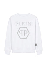 PHILIPP PLEIN felpa con strass exagon Bianco