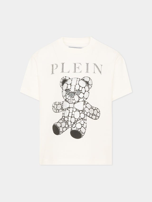 t-shirt con orso strass F6PHJGTH005 002 PHILIPP PLEIN 