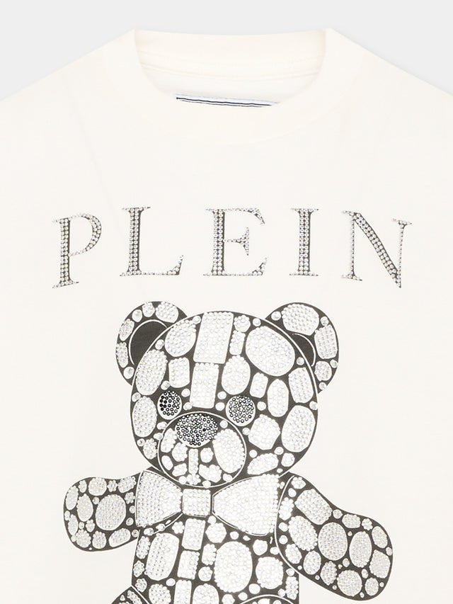 t-shirt con orso strass F6PHJGTH005 002 PHILIPP PLEIN 