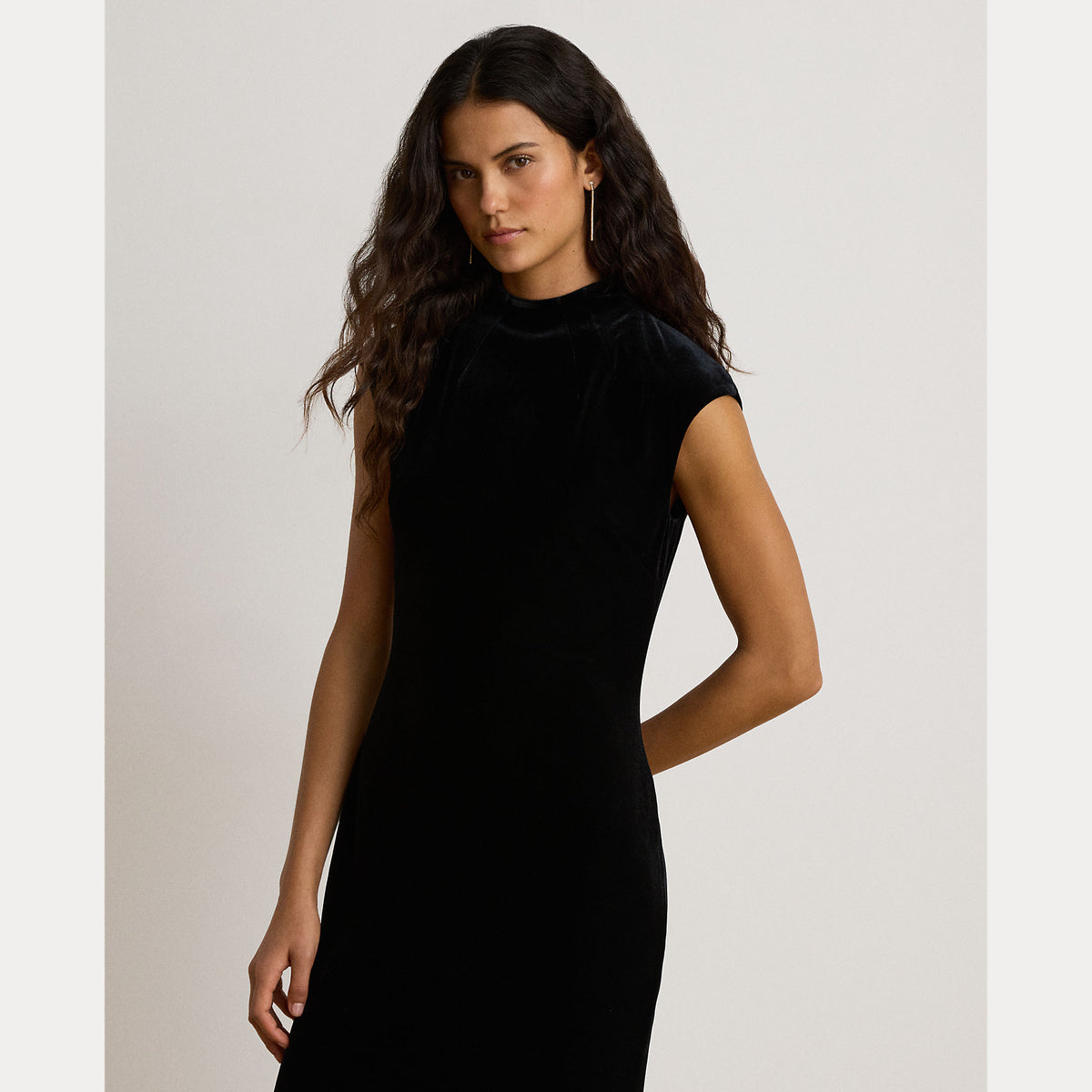abito collo alto in velluto 253-B27584 001 LAUREN RALPH LAUREN 
