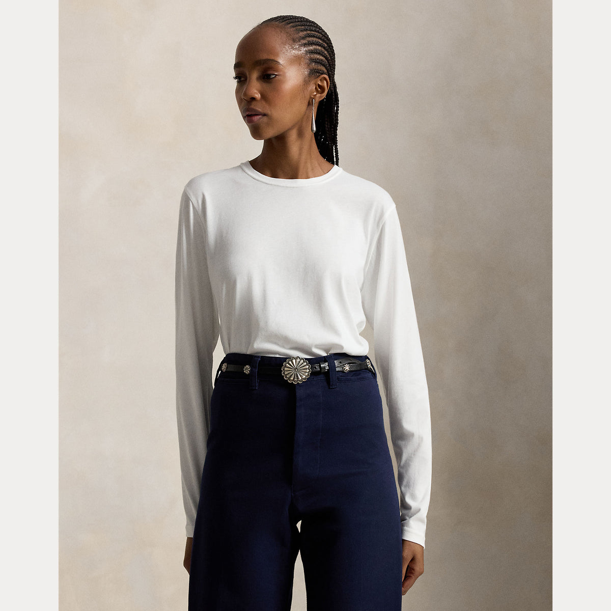 t-shirt crop maniche lunghe 211-967103 001 RALPH LAUREN POLO 