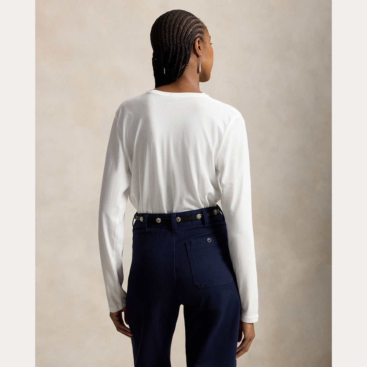 t-shirt crop maniche lunghe 211-967103 001 RALPH LAUREN POLO 