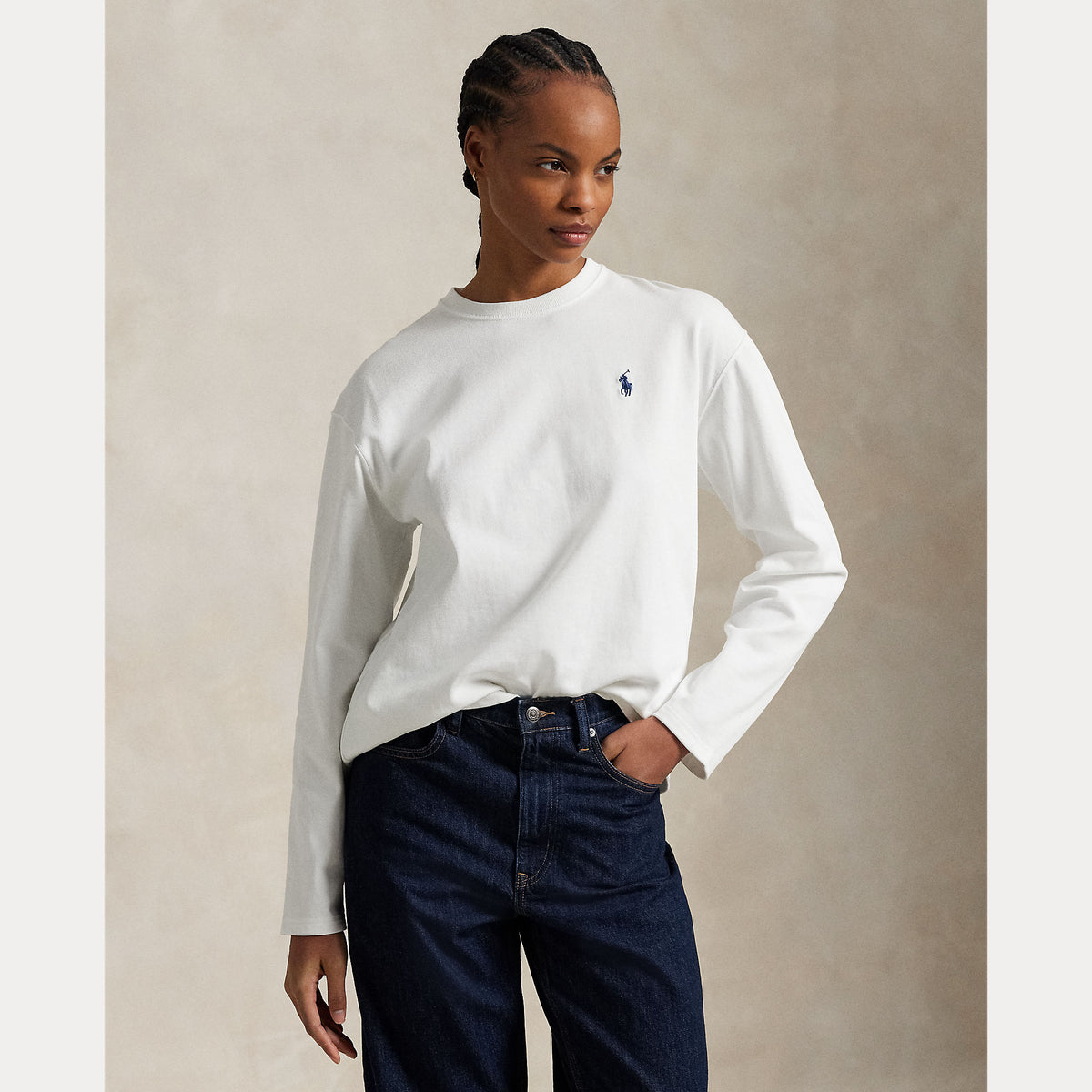 t-shirt con logo maniche lunghe 211-967105 001 RALPH LAUREN POLO 