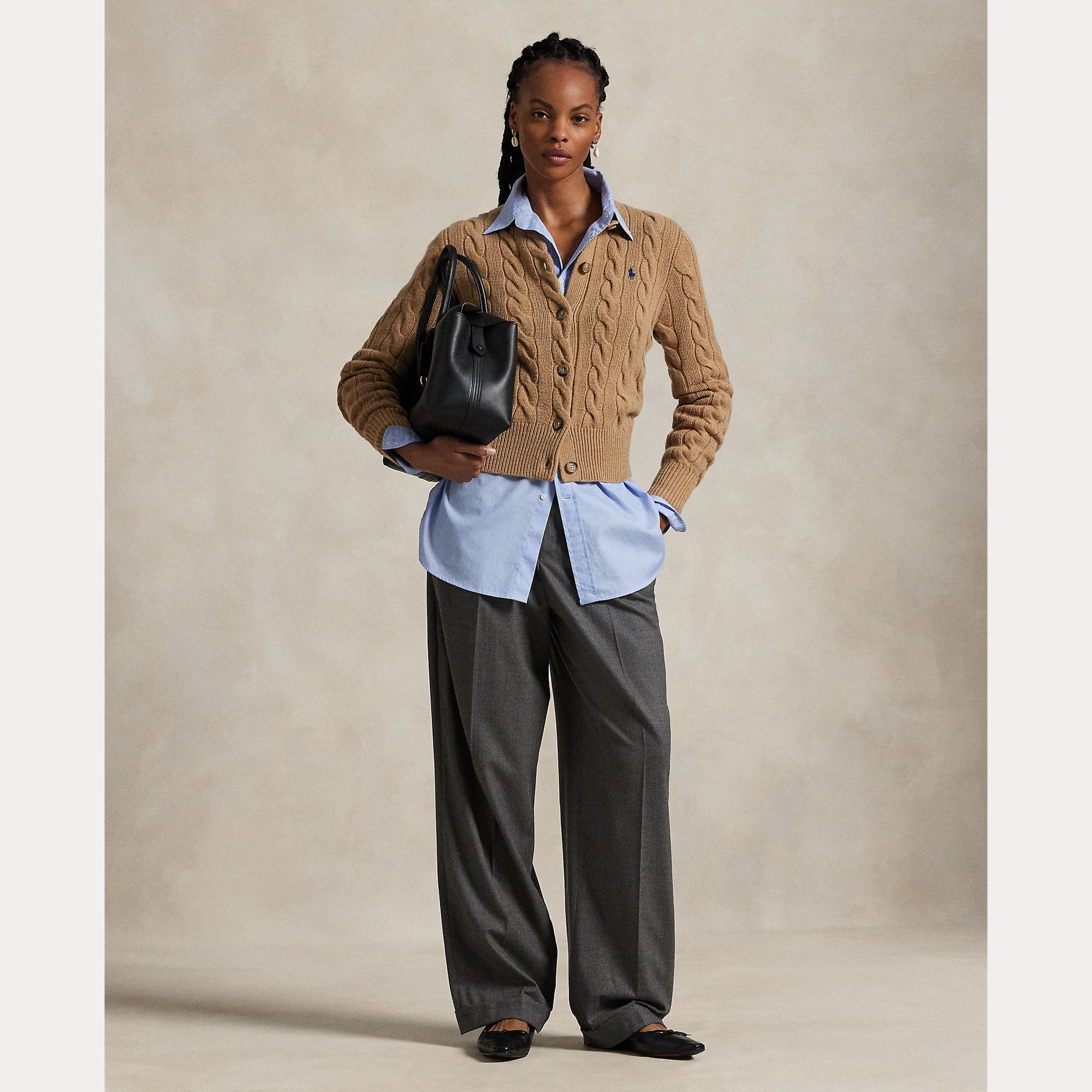 cardigan a trecce in lana e cashmere 211-972104 001 RALPH LAUREN POLO 
