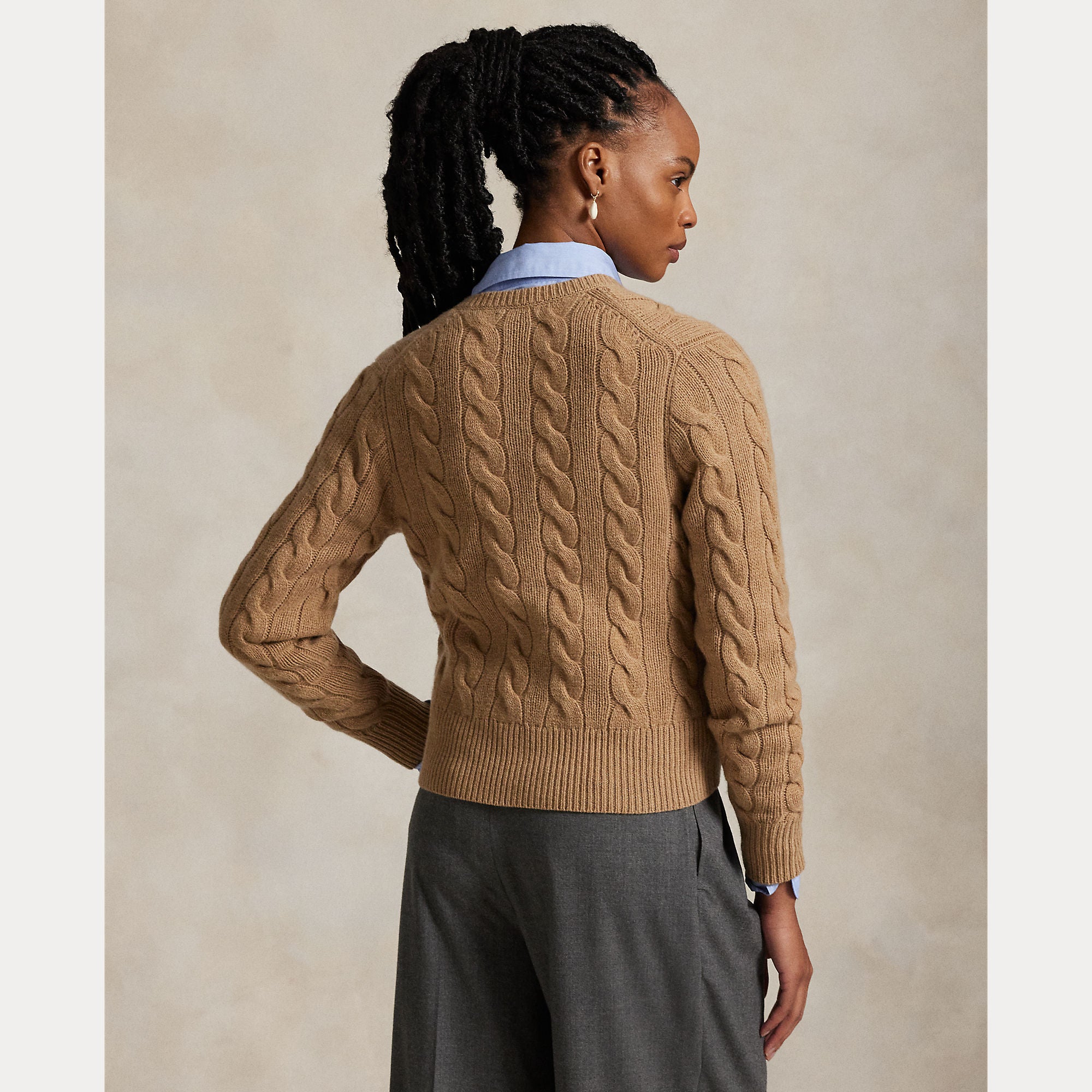 cardigan a trecce in lana e cashmere 211-972104 001 RALPH LAUREN POLO 