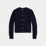 RALPH LAUREN POLO cardigan a trecce in lana e cashmere Blu