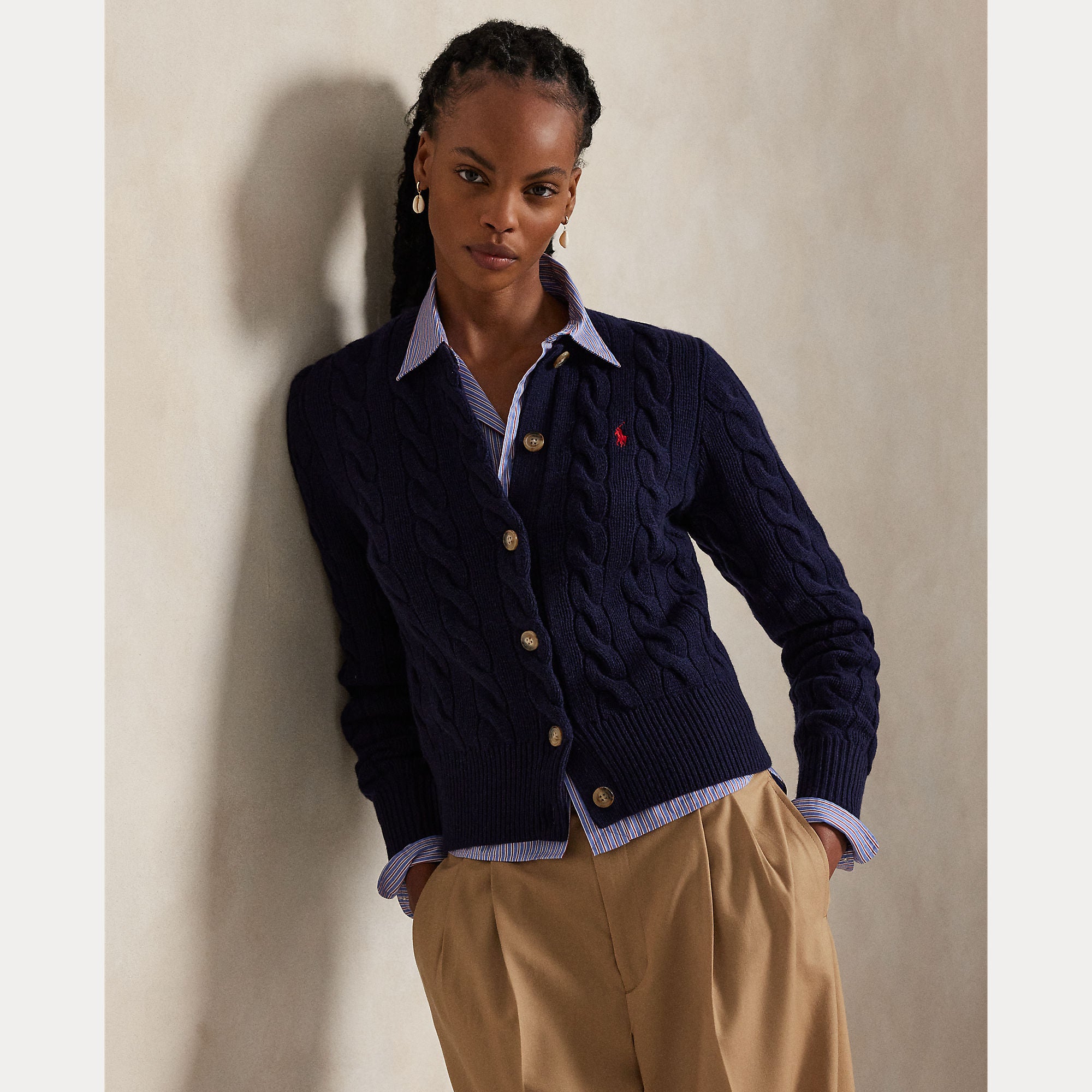 cardigan a trecce in lana e cashmere 211-972104 004 RALPH LAUREN POLO 