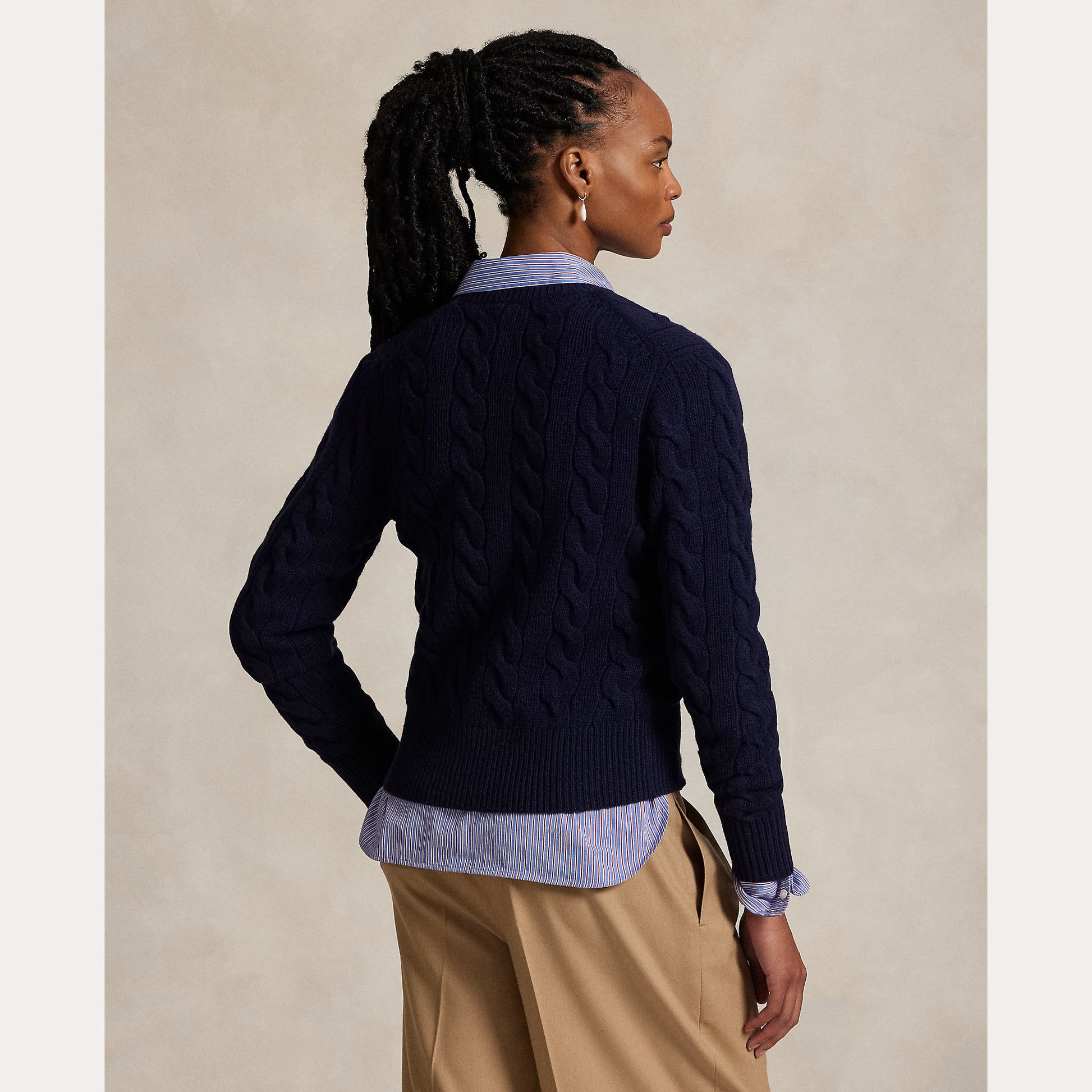 cardigan a trecce in lana e cashmere 211-972104 004 RALPH LAUREN POLO 