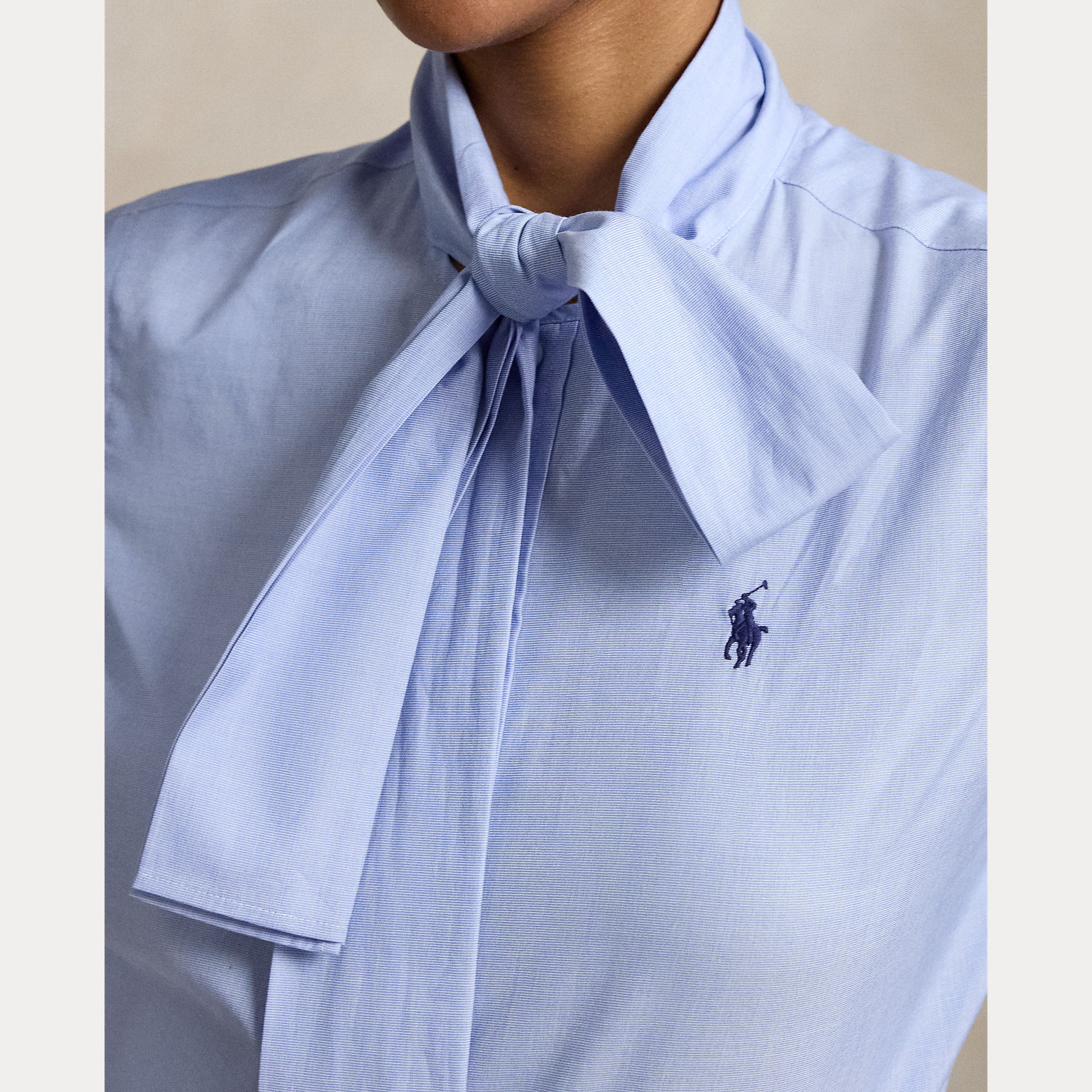 camicia con lacci al collo 211-B17147 001 RALPH LAUREN POLO 