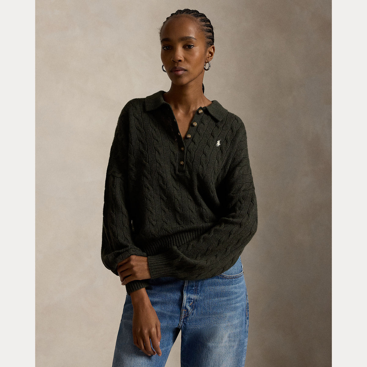 maglione a polo in lana e cashmere 211-B17767 002 RALPH LAUREN POLO 