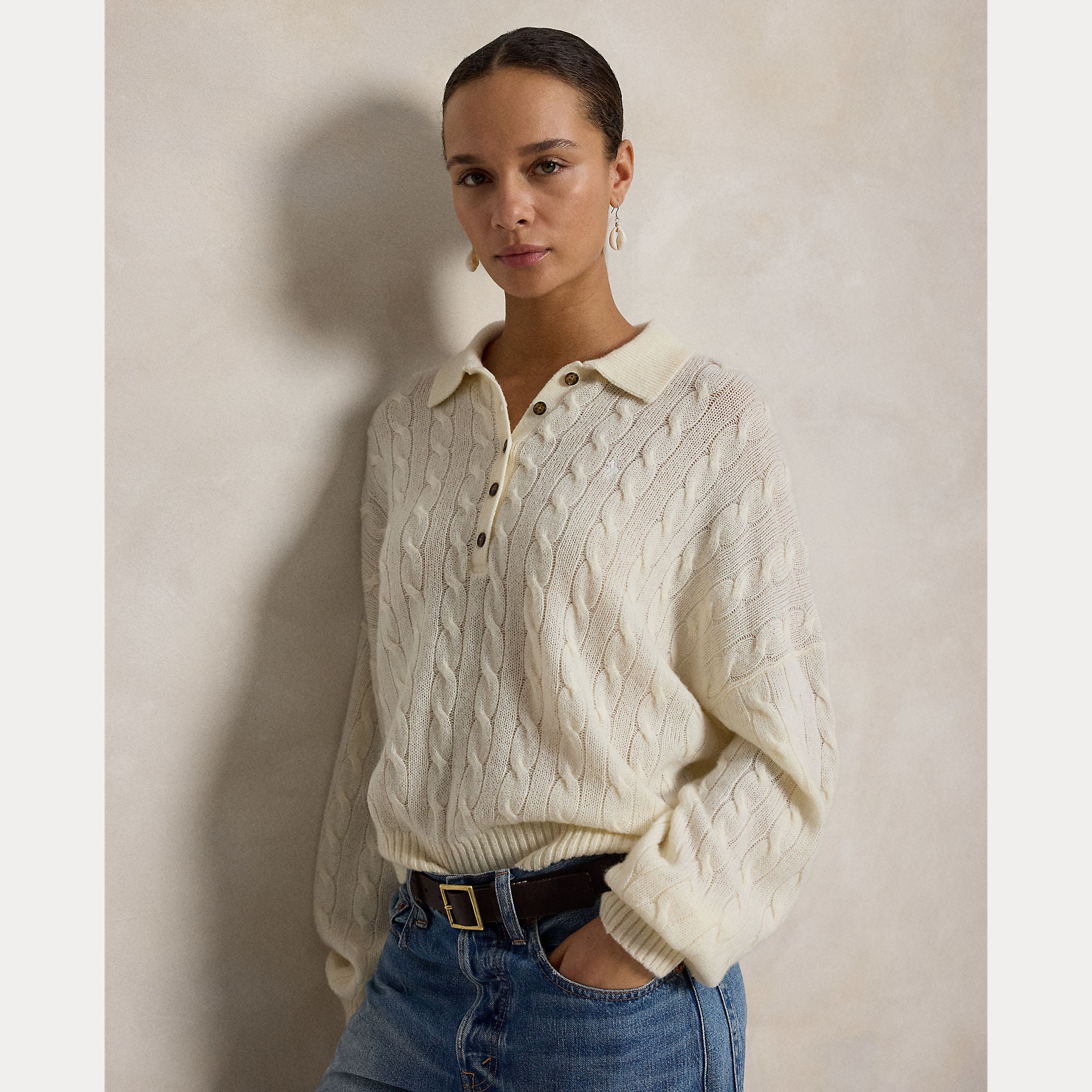 maglione a polo in lana e cashmere 211-B17767 007 RALPH LAUREN POLO 