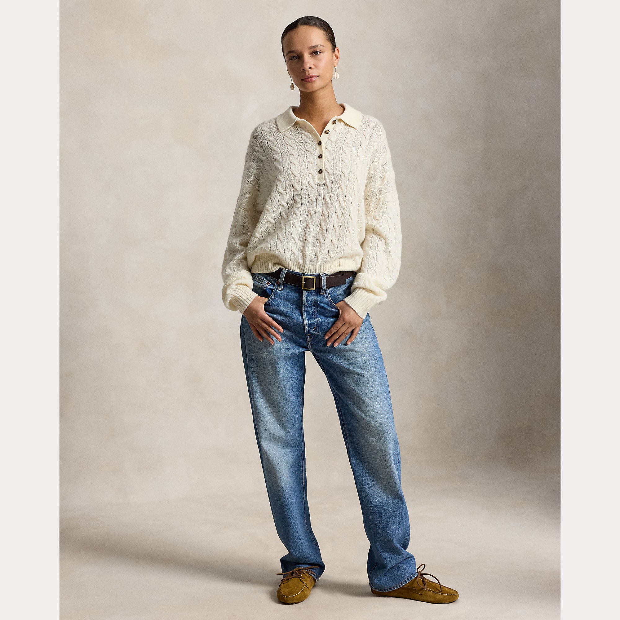 maglione a polo in lana e cashmere 211-B17767 007 RALPH LAUREN POLO 