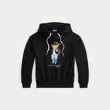 RALPH LAUREN POLO felpa in pile con cappuccio Nero