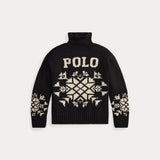 RALPH LAUREN POLO maglione collo alto in lana Nero
