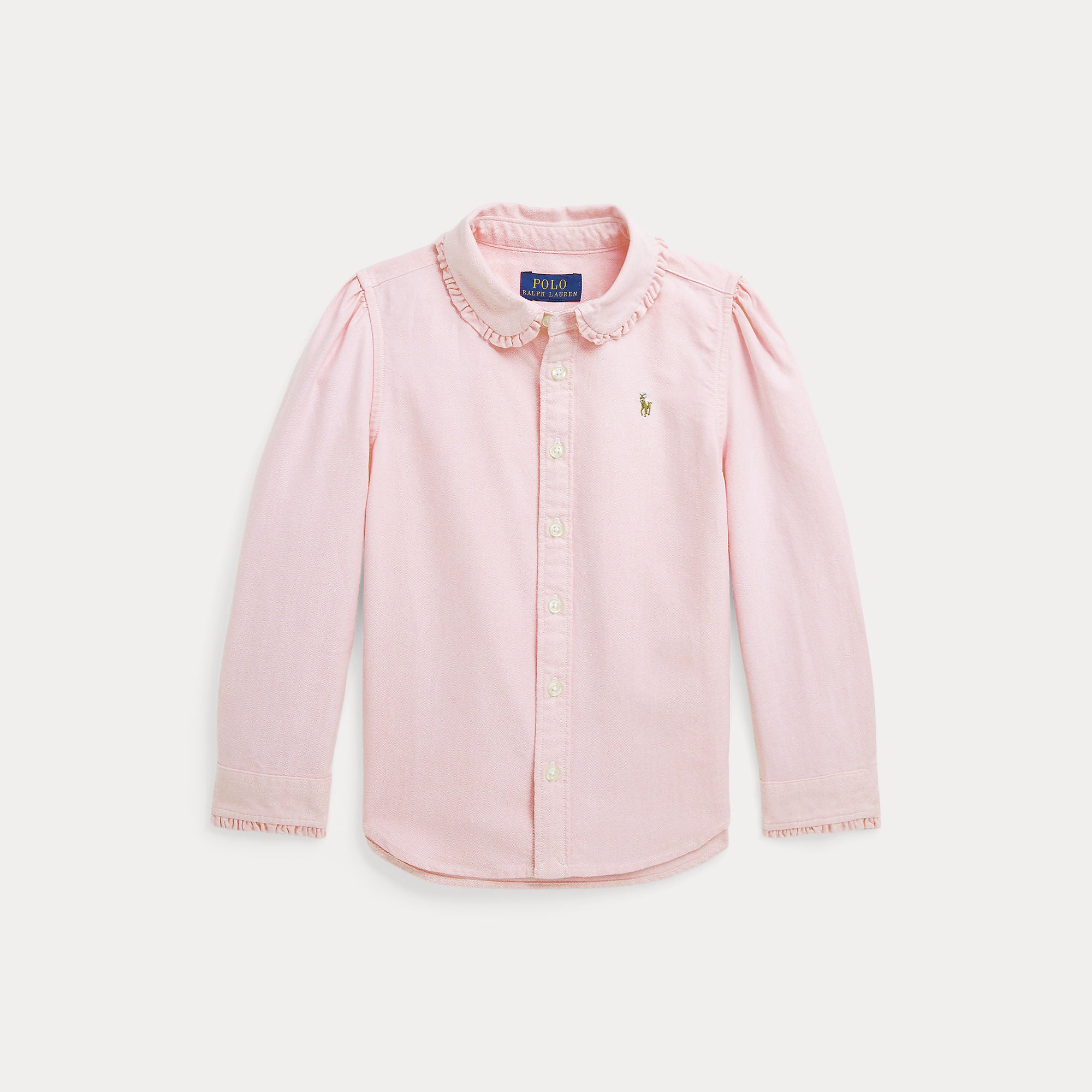 camicia oxford in cotone con balze 312-929954 002 RALPH LAUREN POLO 