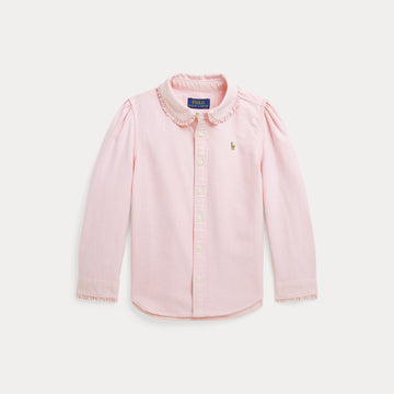 camicia oxford in cotone con balze 312-929954 002 RALPH LAUREN POLO 