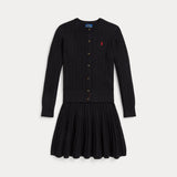 RALPH LAUREN POLO completo cardigan e gonna bimba Nero