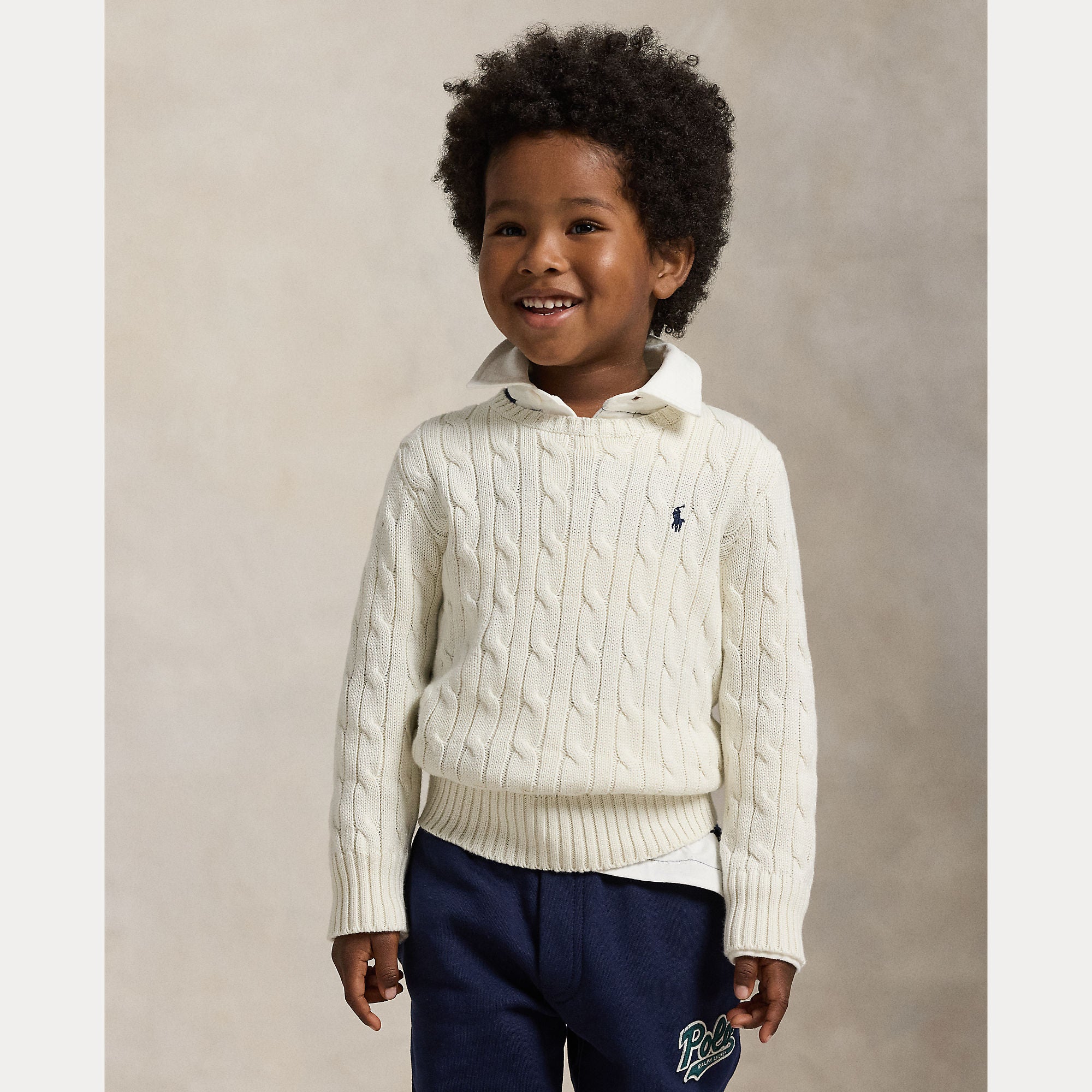 maglione a trecce con cavallino 322-702674 024 RALPH LAUREN POLO 