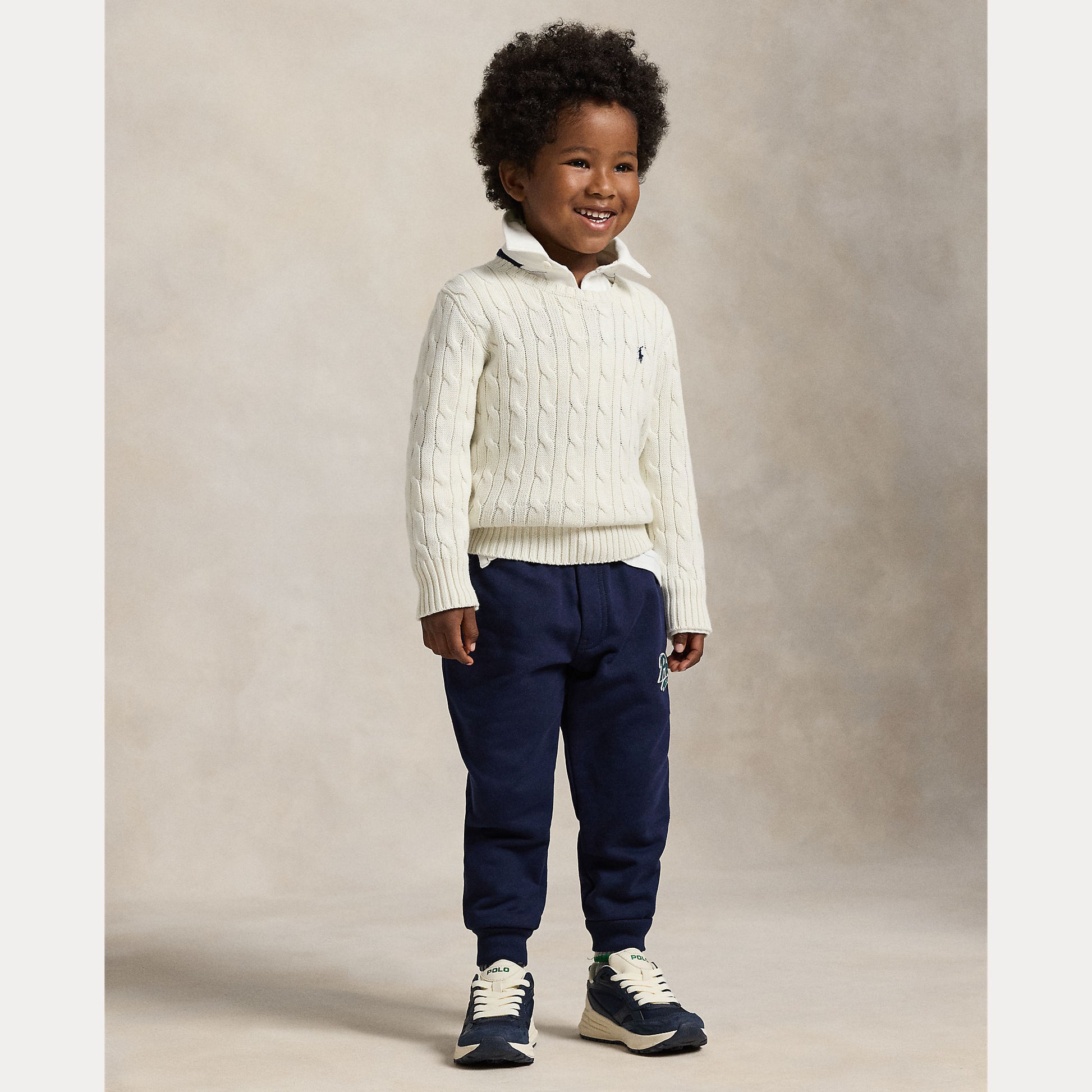 maglione a trecce con cavallino 322-702674 024 RALPH LAUREN POLO 