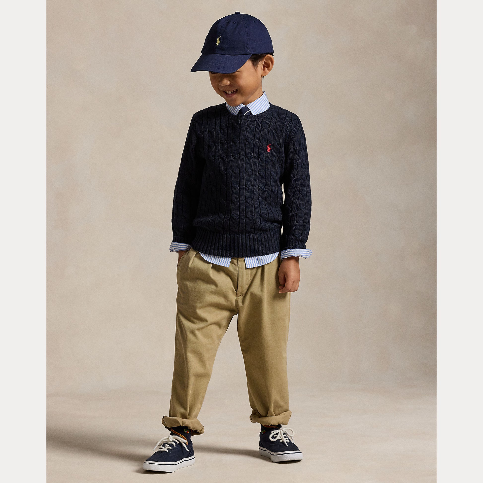 maglione a trecce con cavallino 322-702674 060 RALPH LAUREN POLO 