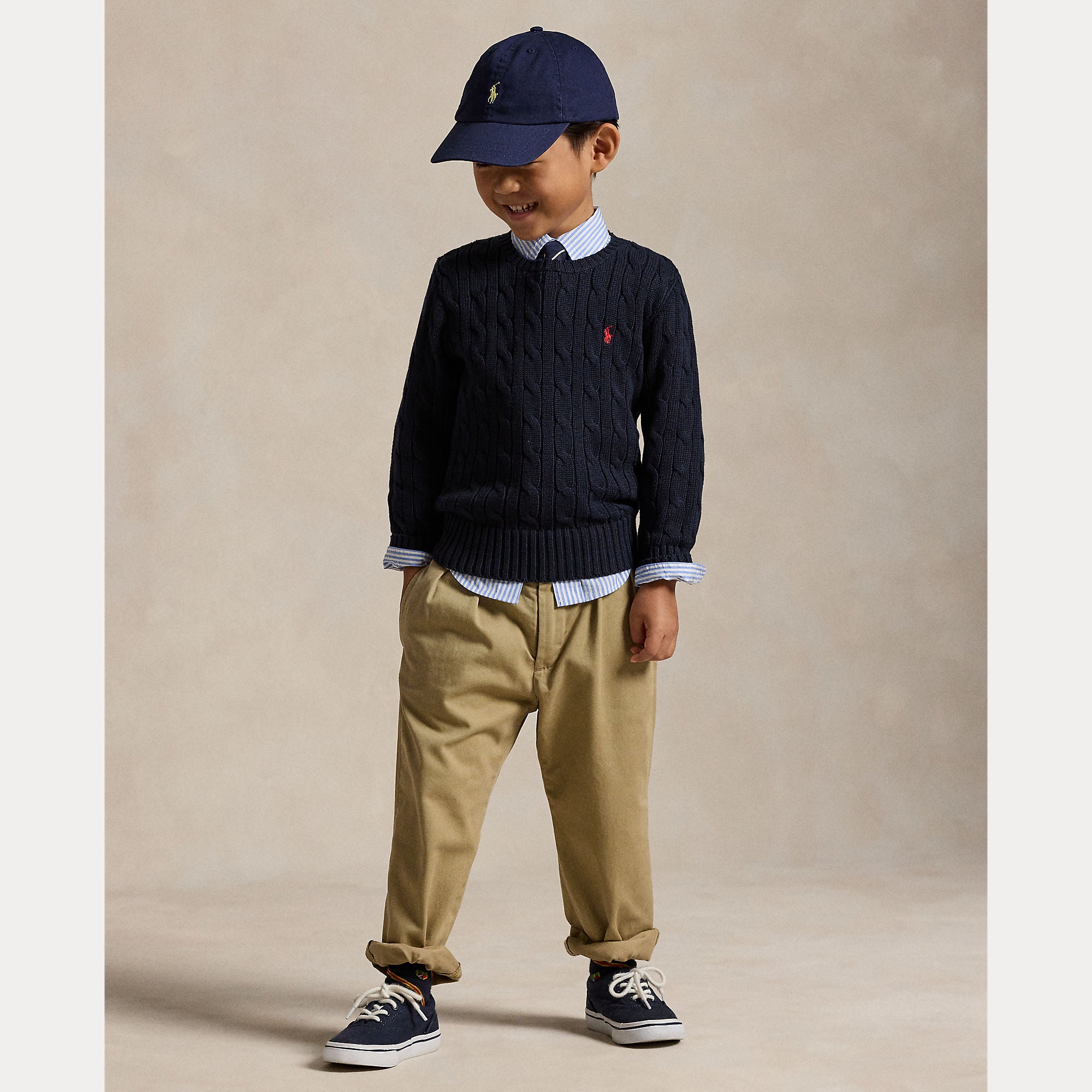 maglione a trecce con cavallino 322-702674 060 RALPH LAUREN POLO 