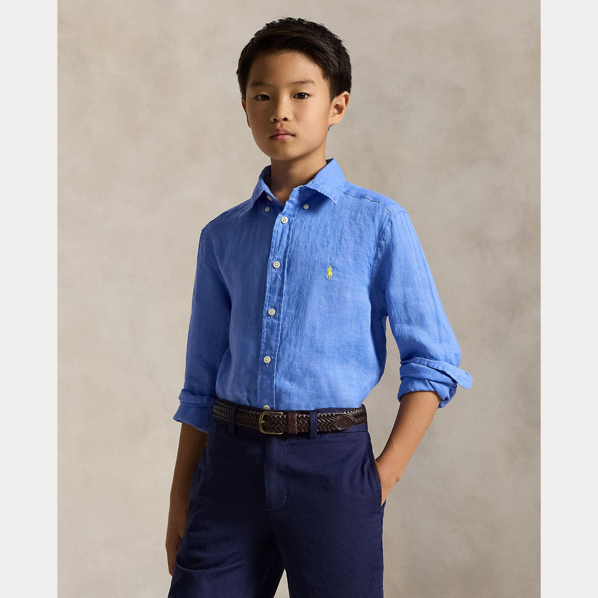camicia di lino bimbo 323-967600 001 RALPH LAUREN POLO 