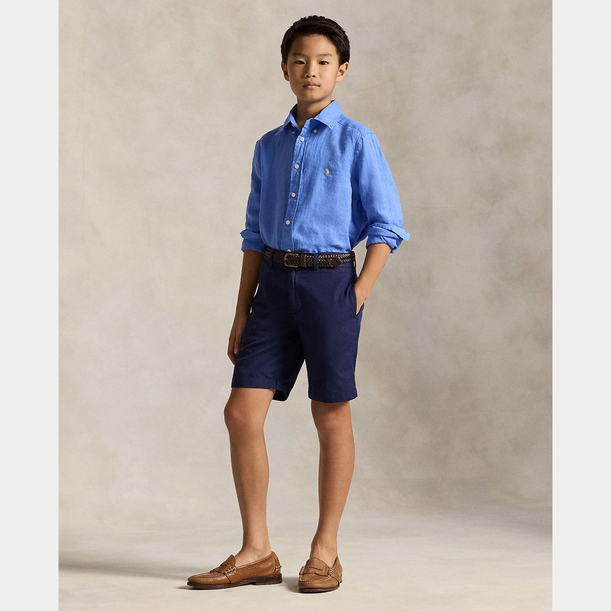 camicia di lino bimbo 323-967600 001 RALPH LAUREN POLO 