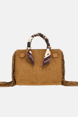 RUE MADAM PARIS borsa canyon tote fringes Suede cognac