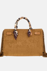 RUE MADAM PARIS canyon tote fringes Suede cognac