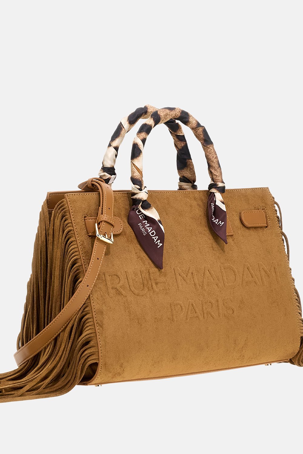 canyon tote fringes CANYON TOTE FRINGES SUEDE COGNAC RUE MADAM PARIS 