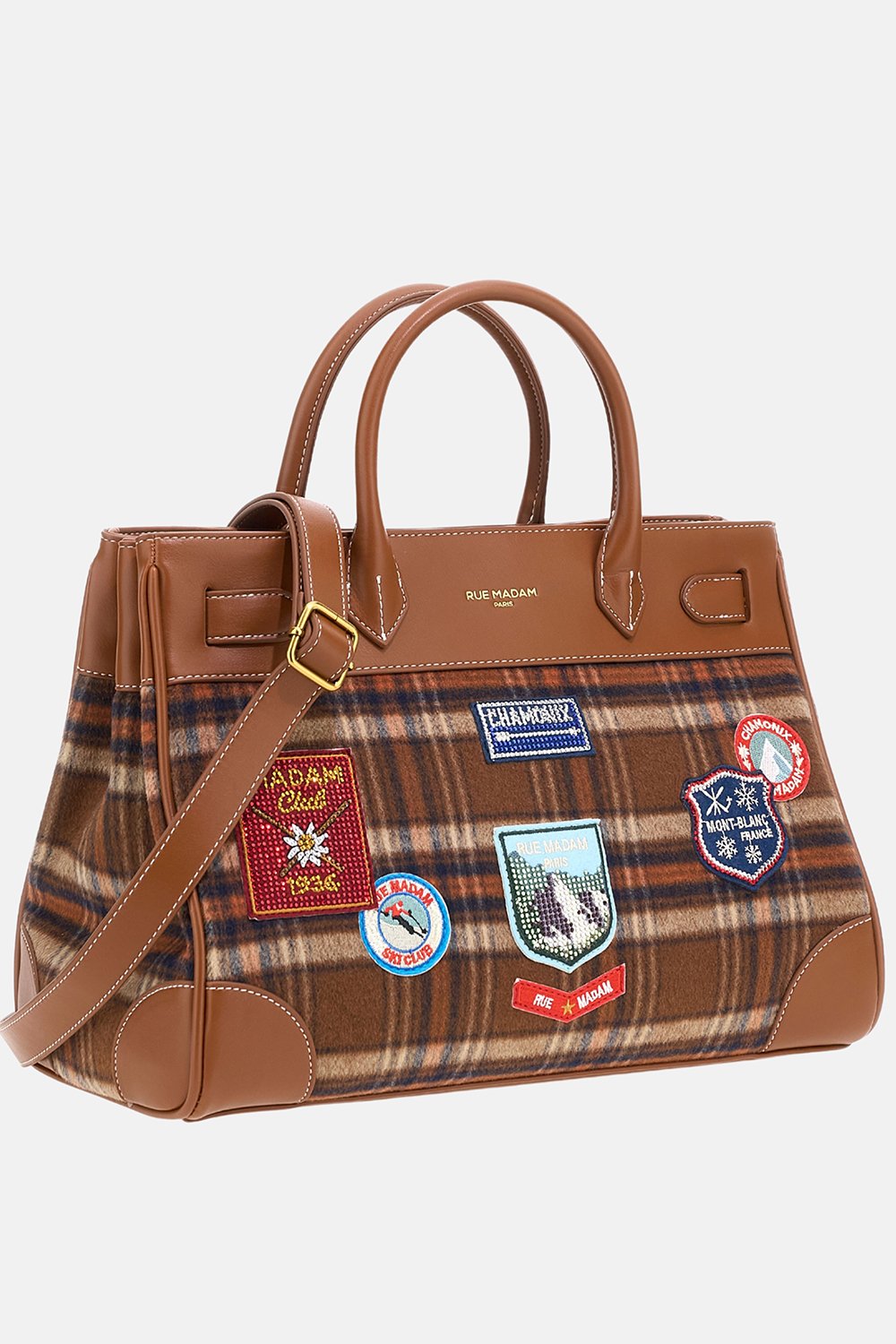 borsa chamonix tote CHAMONIX TOTE TARTAN GREEN RUE MADAM PARIS 