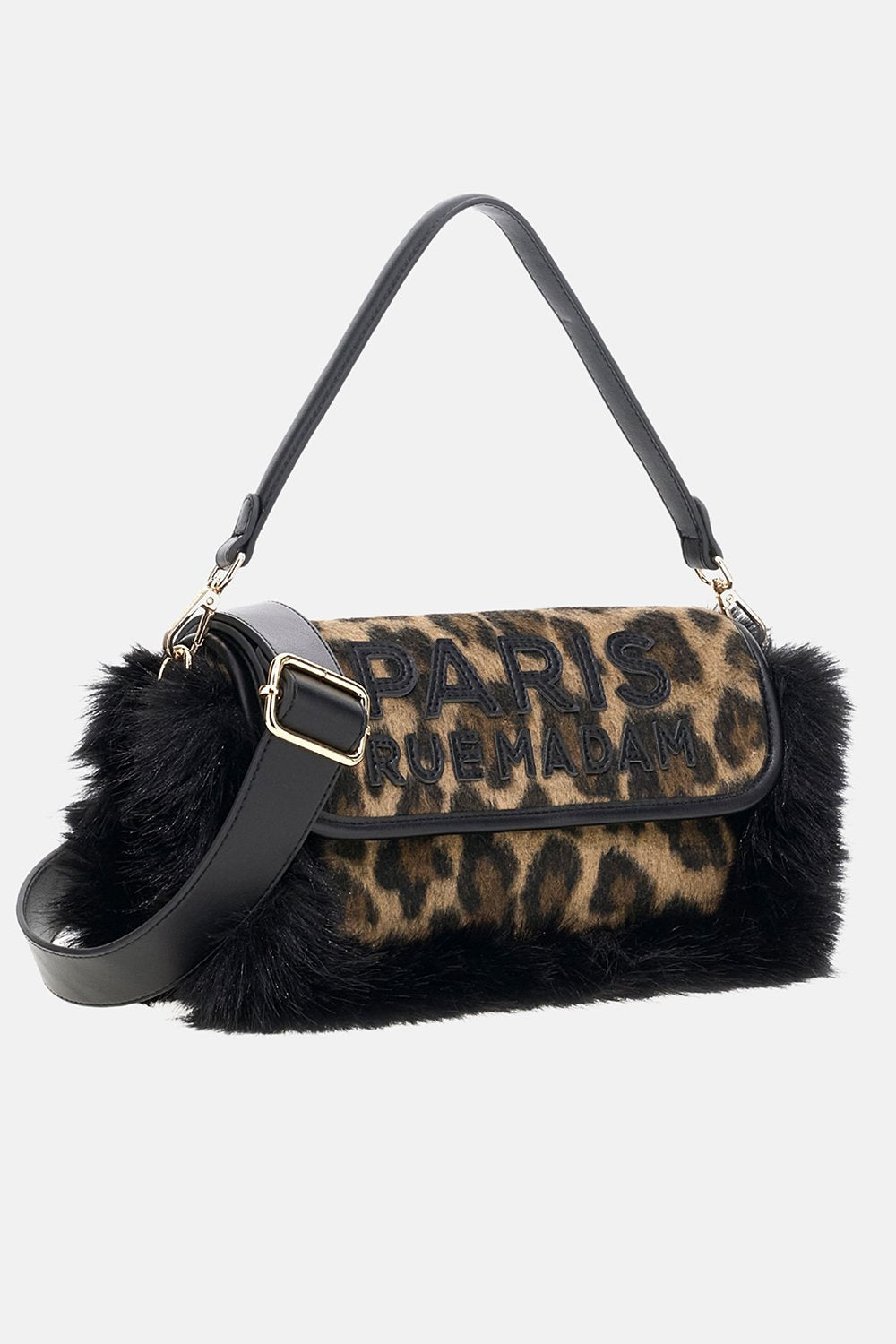 borsa megeve shoulder MEGEVE SHOULDER LEOPARD RUE MADAM PARIS 