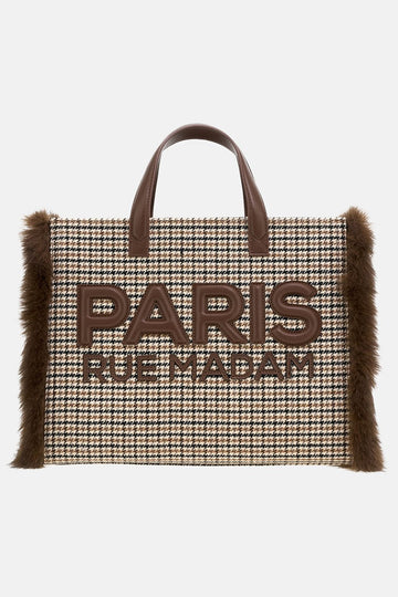 borsa megeve tote MEGEVE TOTE PIED DE POULE RUE MADAM PARIS 