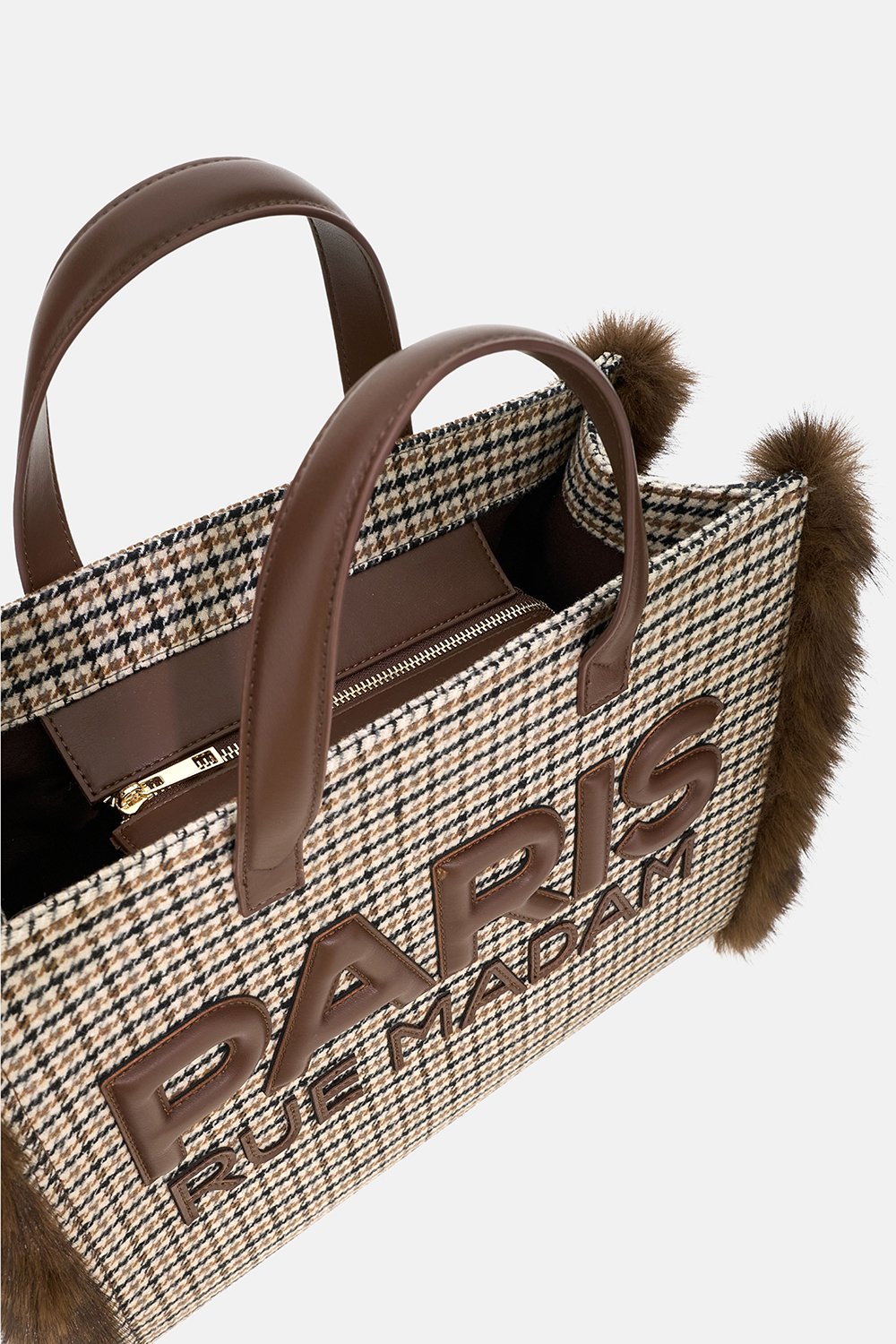 borsa megeve tote MEGEVE TOTE PIED DE POULE RUE MADAM PARIS 