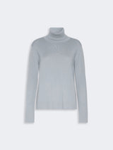 S MAXMARA dolcevita in lana con toppe Azzurro