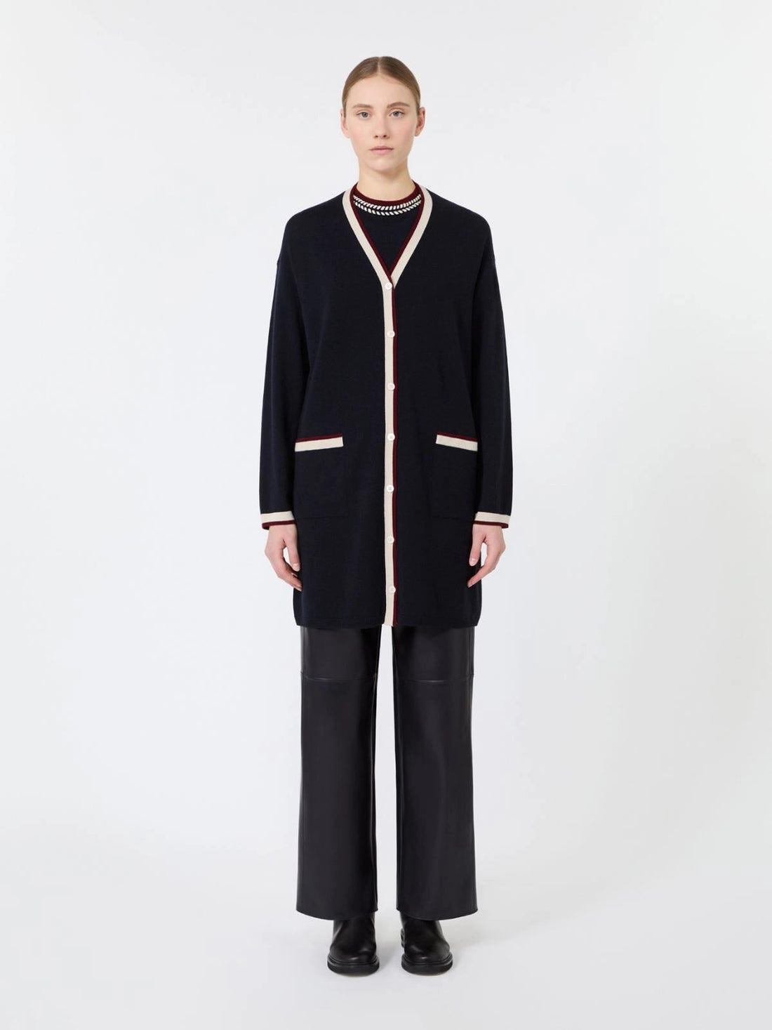 Cardigan lungo con dettagli SMMBOERO 010 S MAXMARA 