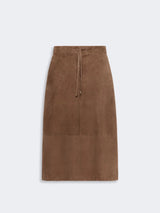 S MAXMARA gonna in pelle scamosciata Marrone